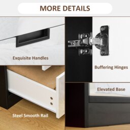 Rackhams Modern Wardrobe White Wardrobe with 3 Drawer and Hanging Rod - Wardrobe - High Gloss White - Particle board - thumbnail 5