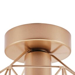 Rackhams Vintage Industrial Satin Gold Ceiling Lighting Fitting with Wire Cage Design - thumbnail 4