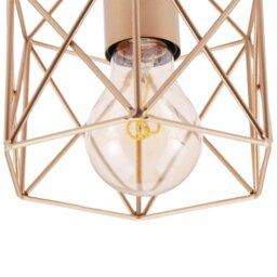 Rackhams Vintage Industrial Satin Gold Ceiling Lighting Fitting with Wire Cage Design - thumbnail 3