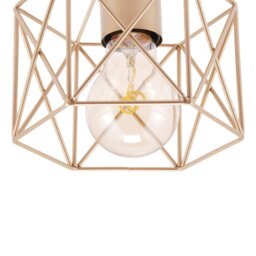 Rackhams Vintage Industrial Satin Gold Ceiling Lighting Fitting with Wire Cage Design - thumbnail 5