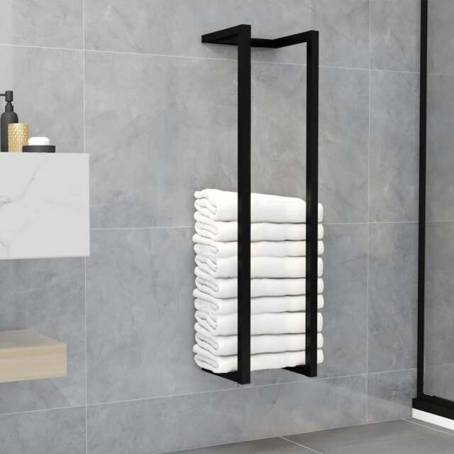 Rackhams Towel Rack Black 25x20x95 cm Iron