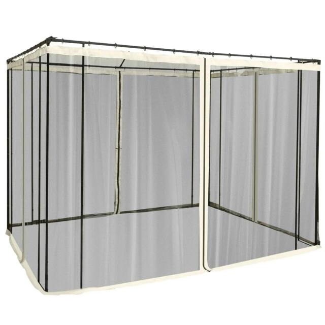 Rackhams 302 x 207cm Universal Replacement Mesh Sidewall Netting for Patio Gazebos and Canopy Tents, (Sidewall Only) Cream White - image 1