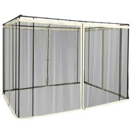 Rackhams 302 x 207cm Universal Replacement Mesh Sidewall Netting for Patio Gazebos and Canopy Tents, (Sidewall Only) Cream White - thumbnail 1