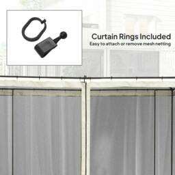 Rackhams 302 x 207cm Universal Replacement Mesh Sidewall Netting for Patio Gazebos and Canopy Tents, (Sidewall Only) Cream White - thumbnail 4