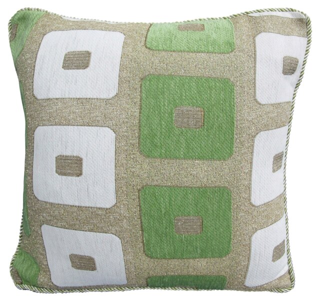 Rackhams Glitter Square Cushion - 43cm x 43cm - Green - image 1