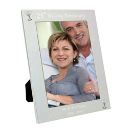 Rackhams Personalised Silver 5x7 25th Wedding Anniversary Photo Frame - thumbnail 2