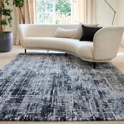 Rackhams Kuza Abstract Black Rug - 80x150cm - thumbnail 2