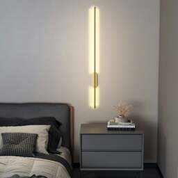 Rackhams Modern Gold Aluminum Linear LED Wall Lighting Fixture 100cm - Warm