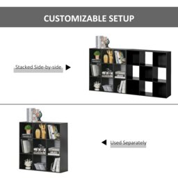 Rackhams 9 Cube Storage Cupboard Bookcase Bookshelf Home Office, Black - 91.5L x 29.5W x 91.5H cm - Rustic Brown - 1 - thumbnail 4