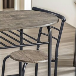 Rackhams Industrial 3-Piece Dining Table Set With 2 Chairs Brown - thumbnail 3
