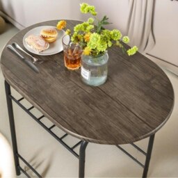 Rackhams Industrial 3-Piece Dining Table Set With 2 Chairs Brown - thumbnail 6