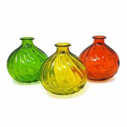 Rackhams Verano Recycled Glass - Ola Round Vase - Yellow - Recycled Glass - thumbnail 2