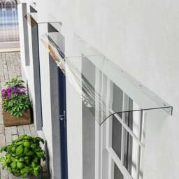 Rackhams 1M / 1.2M / 1.6M / 2M Transparent Awning Canopy for Window and Door - 100cm W - thumbnail 2