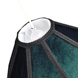 Rackhams Traditional Victorian Empire Lampshade in Dark Emerald Velvet with Tassels - thumbnail 4