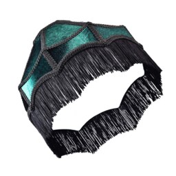 Rackhams Traditional Victorian Empire Lampshade in Dark Emerald Velvet with Tassels - thumbnail 5