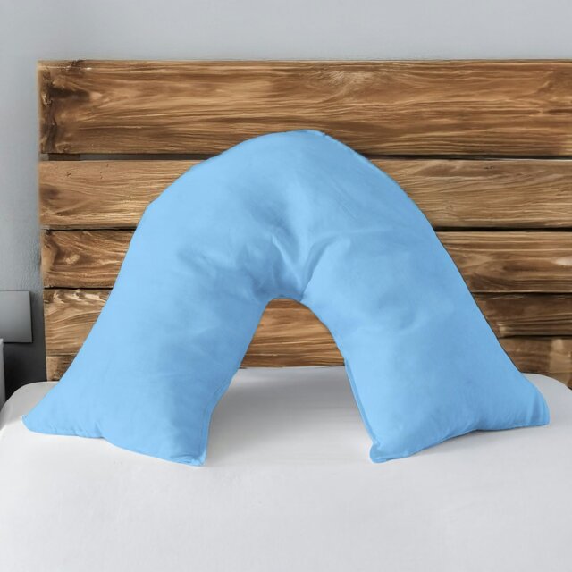 Rackhams Microfibre Soft Touch V Shape Plain Dyed Pillowcase - Sky - image 1