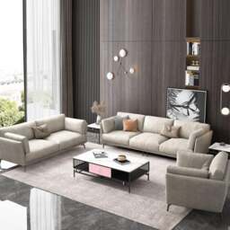 Rackhams Reynold Two Seater, Three Seater, Four Seater Sofa, Leatheraire - Beige - Three Seater 280cm - thumbnail 2