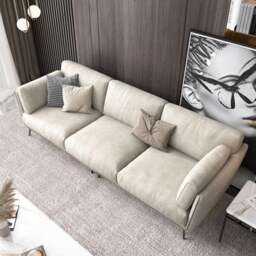 Rackhams Reynold Two Seater, Three Seater, Four Seater Sofa, Leatheraire - Beige - Three Seater 280cm - thumbnail 3