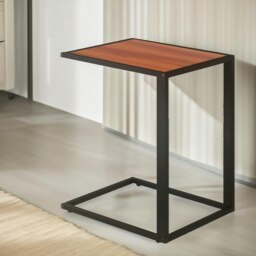 Rackhams Side Table C Shaped Walnut - thumbnail 3