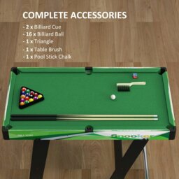 Rackhams 104cm Folding Pool Table with Cues, Balls, Chalk, Triangle, Brush - thumbnail 5