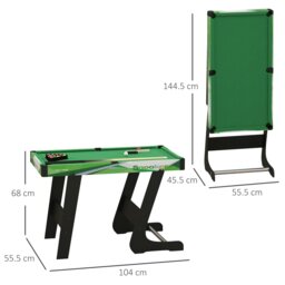 Rackhams 104cm Folding Pool Table with Cues, Balls, Chalk, Triangle, Brush - thumbnail 6