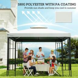 Rackhams 3 x 3 m Replacement Gazebo Canopy - Cream White - thumbnail 6