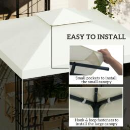 Rackhams 3 x 3 m Replacement Gazebo Canopy - Cream White - thumbnail 5