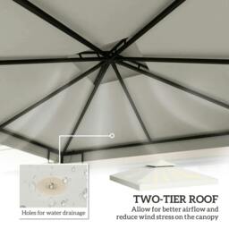 Rackhams 3 x 3 m Replacement Gazebo Canopy - Cream White - thumbnail 4