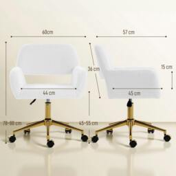 Rackhams Swivel Office Chair, Vanity Desk Chair with Adjustable Height, Wheels - Yes - Office Chair - Light Pink - thumbnail 4