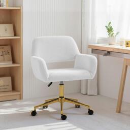 Rackhams Swivel Office Chair, Vanity Desk Chair with Adjustable Height, Wheels - Yes - Office Chair - Light Pink - thumbnail 2