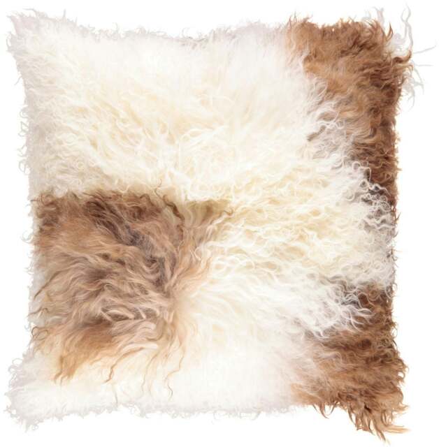 Rackhams Curly Cushion - 40x40 cm - White/Brown/Mix - image 1