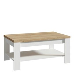 Rackhams Bohol Coffee Table in White/Riviera Oak - Riviera Oak/White - White - 60