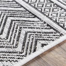 Rackhams Eagean-Geometric Black White In- & Outdoor Rug - 160cm_diameter - thumbnail 4