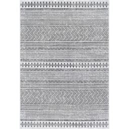 Rackhams Eagean-Geometric Black White In- & Outdoor Rug - 160cm_diameter - thumbnail 3
