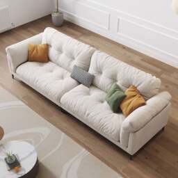 Rackhams Briar Two Seater, Three Seater, Four Seater Sofa, Velvet - Off White - Single Seater - thumbnail 2