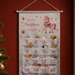 Rackhams Personalised Unicorn Christmas Advent Calendar - Grey - thumbnail 2