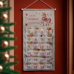 Rackhams Personalised Unicorn Christmas Advent Calendar - Grey - thumbnail 1