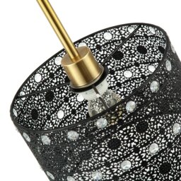 Rackhams Classic Matte Black Acrylic Gem Moroccan Style Chandelier Pendant Light Shade - thumbnail 4