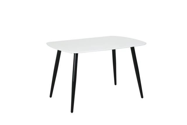 Rackhams Aspen Rectangular Dining Table with Black Tapered Legs - White - image 1