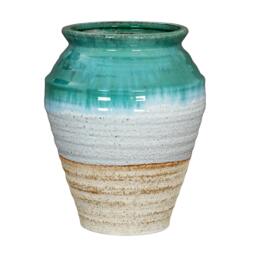 Rackhams Fen Olpe Vase - Green/Light Brown/White - One Size - Green/Light Brown/White - 100% Mixed