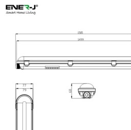 Rackhams LED Non Corrosive IP65 Batten Fitting Light with Emergency Back Up for up to 3 hours, 150cms 50W 6000K, 6000 Lumens Ultra Bright - Single pack - thumbnail 6