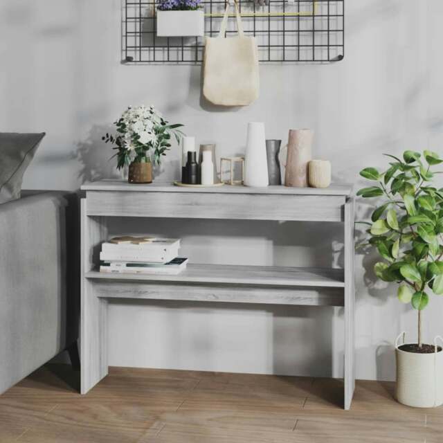 Rackhams Console Table Grey Sonoma 102x30x80 cm Engineered Wood