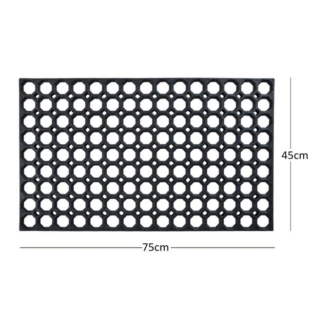 Rackhams Heavy Duty Non Slip Rubber Ring Entrance Doormat - 75 x 45cm Meduim - image 1
