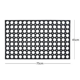 Rackhams Heavy Duty Non Slip Rubber Ring Entrance Doormat - 75 x 45cm Meduim - thumbnail 1