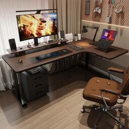 Rackhams Smart Electric Standing Office Desk, Computer Corner Desk - 180 x 110cm - Right Corner - Right Corner