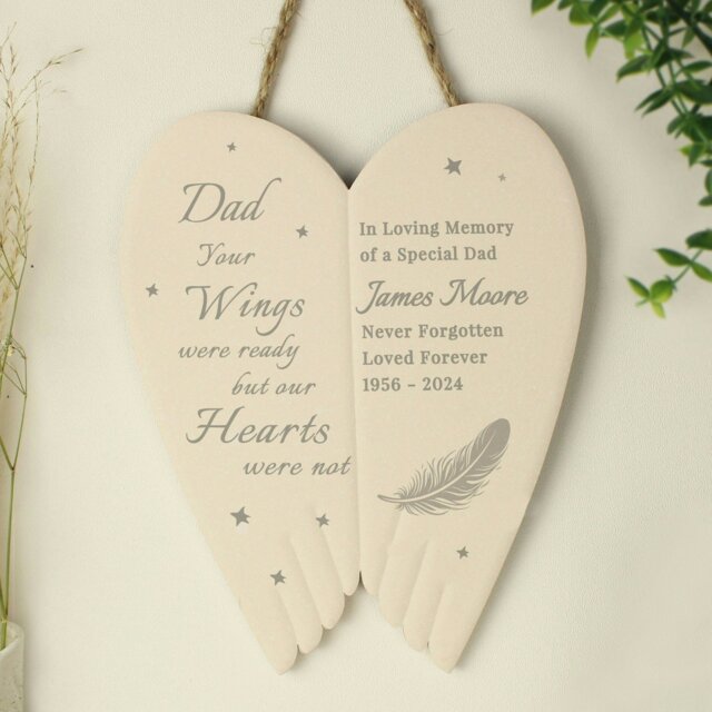 Rackhams Personalised Memorial Angel Wings Hanging Ornament - image 1