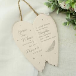 Rackhams Personalised Memorial Angel Wings Hanging Ornament - thumbnail 4