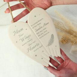Rackhams Personalised Memorial Angel Wings Hanging Ornament - thumbnail 2