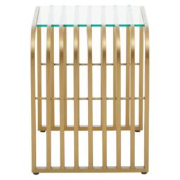 Rackhams Vogue Matte Gold Slatted End Table - thumbnail 3