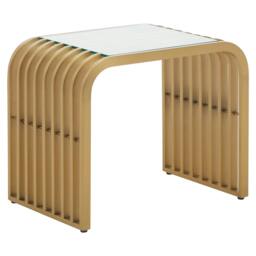 Rackhams Vogue Matte Gold Slatted End Table - thumbnail 2